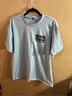 Gildan Light Blue Olivia Rodrigo Local Crew Graphic Tee Size XL
